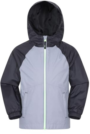 Mountain Warehouse Torrent Wasserdichte Kinderjacke - leichte Regenjacke für Kinder mit versiegelten Nähten, atmungsaktiv, für Mädchen und Jungen - zum Wandern Legiertes Grau Kinder 164 DE (13 Jahre)