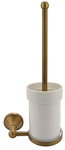 Zunedhys Antique Brass Bathroom Toilet Brush Set Holder Brush with Ceramic Cup