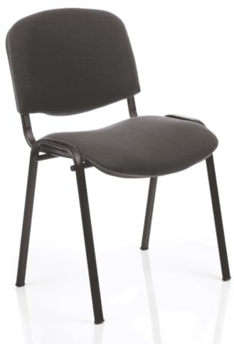 OPO ISO Stacking Chair Robust Frame Curved Backrest | Stackable up to 12 High Padded Seat Great Conference/Meeting Chair Charcoal Fabric Charcoal Fabric Black