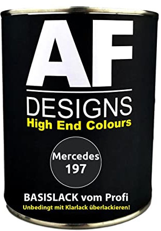 Alex Flittner Designs 250 ml Car Paint for Mercedes 197 Obsidian Black Metallic Base Coat Ready to Spray