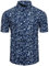 fohemr Mens Floral Print Shirt Short Sleeve Casual Flower Pattern Button Down Hawaiian Summer Shirt Cotton Navy Blue XX-Large