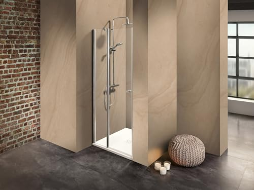Dusche Dusbad Vital 2 Pendeltür an Festteil für Nischendusche, Anschlagseite Tür:Rechts, Breite Tür:1075mm