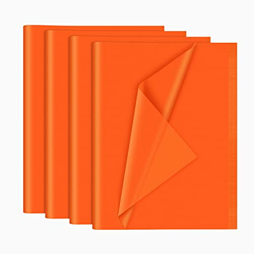 NEBURORA 120 Blatt orange Seidenpapier 35 x 50 cm orange Geschenkpapier große Menge orangefarbenes Geschenkpapier für Geschenktüten, Verpackung, Geburtstag, Herbst, Thanksgiving, Halloween Dekoration