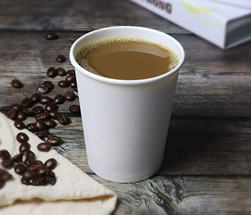HOT BARGAINS, 6oz Single Wall White Paper Cups for Hot & Cold Drinks Premium Disposable Coffee/Tea Paper Cups Perfect for Your Home, Café, Work, Parties or Outdoors (100)