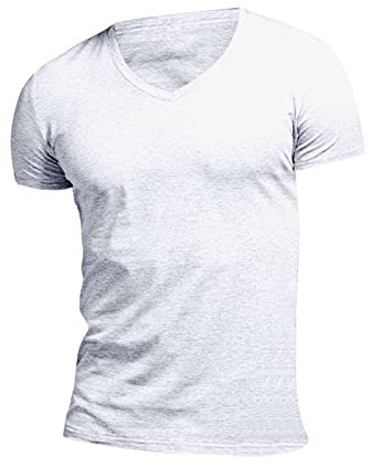 Kurzarm-T-Shirts für Herren aus hochwertiger, Fester Baumwolle mit V-Ausschnitt Shirt Herren Kurzarm