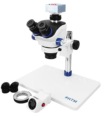 HengTianMei TX-350E Trinokular Stereo Zoom Mikroskop, WF10x Okulare, 7X-50X Vergrößerung, Professionelles Lötmikroskop mit 4K 40-Millionen-Pixeln Smart Kamera, für Reparatur und Beobachten von