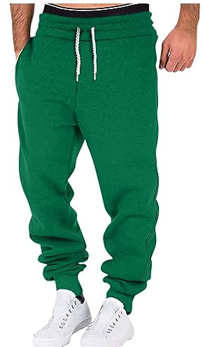 RMBLYfeiye Lederhose Herren Kurze Hose Herren Leinenhose Herren Lang Einfarbiges Sport Hose Mit Taschen Stretch Trainingshose Tunnelzug Winter Hose Lederhose Herren Tracht Komplettset (Grün, XXL)