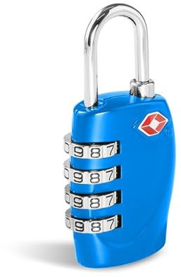 CFMOUR Suitcase Locks, TSA Approved Luggage Locks, 4-dial, Blue, 1 Pcs