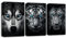 LZIMU Schwarz Weiß Tiere Wandbild 3er Set Wolf Tiger Löwe mit blauen Augen Leinwand Kunstdrucke Wildtierbild Wanddekoration für Büro (A, 28.00 x 35.00 cms x 3PCS)