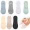 Utensilsto Lot de 7 paires de chaussettes pour femme - 35-40 - Chaussettes de sport invisibles - Antidérapantes - Respirantes - Avec coussinet en silicone, Rose, vert, orange, gris, blanc, bleu, noir,