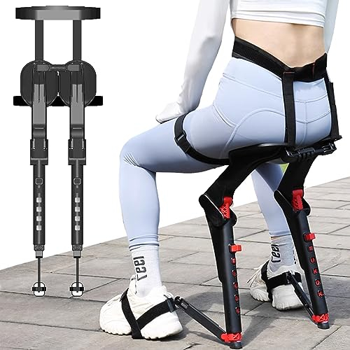 Miuxe Tragbarer Faltbarer Hocker Stuhl Ohne Stuhl Wearable Leg Ergonomics Lightweight Seat 3 Gear Adjustable Suitable for Different Heights Suitable Carpenters Photographers Chefs