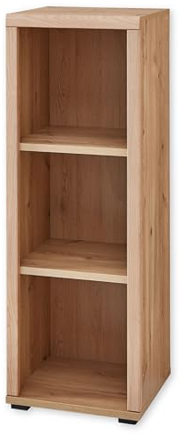 Aktenregal in Old Artisan Oak Optik FSC-Zertifiziert - Modernes Standregal mit 3 offenen Fächern - 44 x 124 x 38 cm (B/H/T)