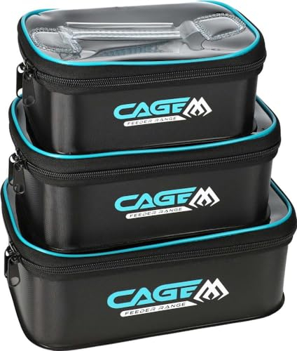 Mikado CAGE Eva-Bags 3er Set wasserdicht Ködertasche Köderbehälter Eva-Tasche Köderschachtel Köderbox