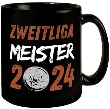 St. Pauli Meisterschale Tasse in Schwarz mit Spruch Zweitliga Meister 2024 Fußball Für Gewinner St. Pauli Aufstieg Reeperbahn Erleben Trophäe Feiern Hamburg Stolz