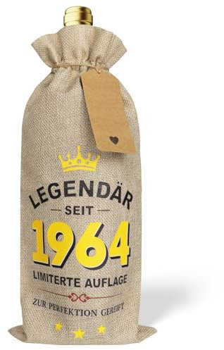 COLOFALLA 60. Geburtstag Geschenke für Frauen und Männer 1965 - Weinbeutel, Geschenktüte, Wein Verpackung