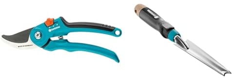 Gardena Gartenschere B/S-M: Stabile Rebenschere mit Bypass-Schneide & Ecoline Unkrautstecher: Zum einfachen Entfernen von Unkraut ohne Chemikalien