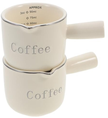 FUNOMOCYA 2 Stück Und Milchbecher Keramikbecher Sirupkrug Milchkrug Kaffeemilchkessel Milchkrug Keramik Milchbehälter Kaffeezubereitungszubehör Keramik Honigkrug Sahnekrug