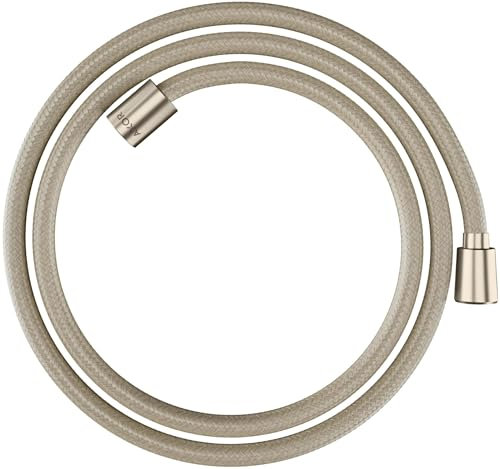 hansgrohe AXOR ShowerSolutions Textilbrauseschlauch, 1600mm, konische und zylindrische Mutter, 28259, Farbe: Brushed Nickel
