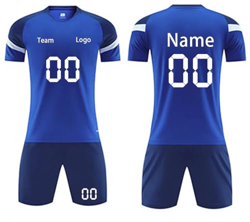 Generic Angebote Damen Schiedsrichter Trikot 3 Teilig Atmungsaktiv Kinder Anzug Set Junge Training Trikot Kinder Football Trikot Fußball Trikot Herren(6-Blue,5 Jahre)