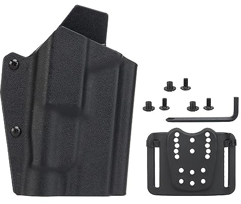 ANSNOW Kydex Holster Leichtgewicht Für Glock17/19/19X/45 Mit Tlr-1 Taschenlampeenholster Schnellverschluss Qls Kit Airsoft-Ausrüstung/Schwarz