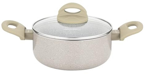 FLORINA Olla de aluminio ISLA 1,6L I 18 cm I Cacerola de aluminio con revestimiento antiadherente I Calentamiento rápido y uniforme I Asas suaves al tacto I Diseño estético