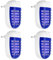 Moustique Tueur Lampe 4 Paquets, UV Lampe Anti-Moustique Intérieur, Tueur d'Insectes Electrique, Sûr et Efficace, Destructeur de Mouches, Piège à Mouches pour Maison, Cuisine, Salon, Entrepôt