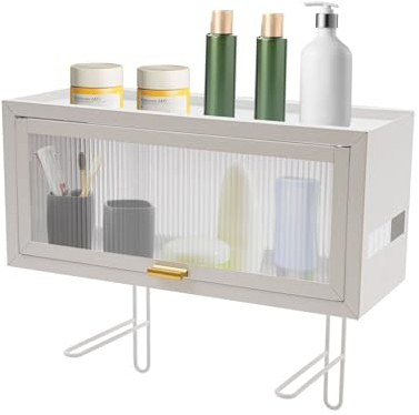 CHFUNE Wandnische Dusche, Badezimmer Wand Organizer über Toilette Lagerung, Wandnische für Badezimmer-Aufbewahrung, Weiß