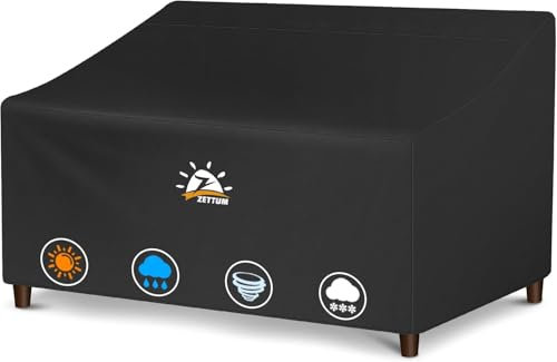 Zettum Gartenbank Abdeckung 228 x 101 x 84 cm, Gartenmöbel Abdeckung 600D Oxford PU Abdeckhauben für Sofas, Wasserdichtes & Heavy Duty Schutzhülle für Gartensofa, Loungemöbel, Terrassenmbbel