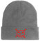 Piratenschädel N Bones bestickte Beanie-Mütze Wintermütze Grau, grau, Einheitsgröße