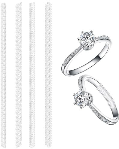 4 Pcs Ringgrößenversteller,Ring Verkleinerung Unsichtbar,Ring Size Adjuster,Ring Verkleinern,Ringverkleinerer,Ringverkleinerung,Ringgrößen Einsteller,für Lose Ringe,4 Größen-Transparent