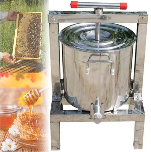 PUFAHAU Equipo de extracción de Cera de Abejas de Acero Inoxidable Completamente Cerrado, Herramienta de extracción de Cera de Abejas a presión, Extractor de Cera de Abejas Manua