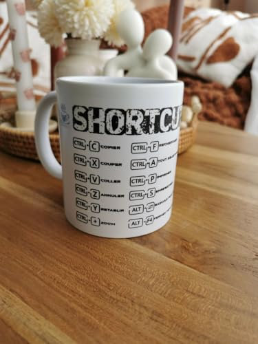 Mug Raccourcis Windows – Guide Pratique pour Utilisateurs PC – Cadeau Original pour Geeks et Professionnels – Sublimation de Qualité