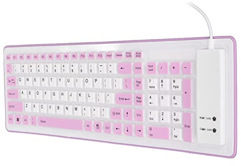 Brrnoo Mechanische Gaming Tastatur 103 Tasten USB Wasserdicht Faltbar mit Silikon Cover Stumm Compact Design f r Laptop und Reise