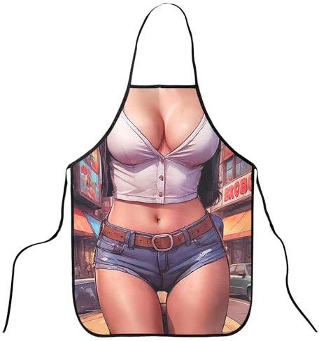 Cosysparks Kochschürze Damen Lustig,Sexy Lustig Neuheit Küche Schürze Neuheit Schürze Küche Kochen Schürzes BBQ Party Erwachsene Schürzes für Frauen Geschenk (Stil 1)