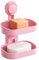 TAILI Seifenschale mit Ablauf für Badezimmer, MAX Halten 3 KG, Doppelter Seifenschalen ohne Bohren, Seifenhalter Wandmontage, Seifenhalter mit Saugnapf für Dusche, Küche Schwammhalter, Plastik in Rosa