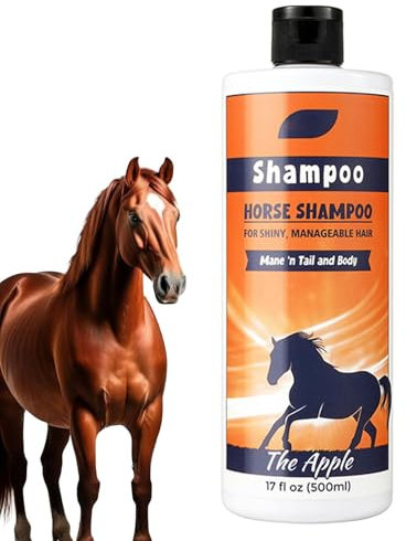 Iouyjiu Horse Shampoo, 500 ml, Natural Mane & Tail Entferner, Coat Cleaner für Horsen, Adds Shine, Entferner, Repels Dirt & Dust, Premium Grooming Supplies for Horses