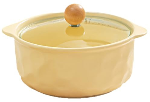 Eleeonora Ceramic Casserole Dish With Lid,Ceramic Soup Tureen With Handles,Traditional Clay Pot Cooking,Scratch Resistant,Simple And Stylish,Suitable For Microwave Oven