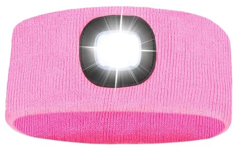 AWSOLAR LED Stirnband mit Licht, Wärmendes Weiches LED Stirnband mit USB Ladefunktion Lustige Geschenke für Papa Mama Freundin Großvater Oma