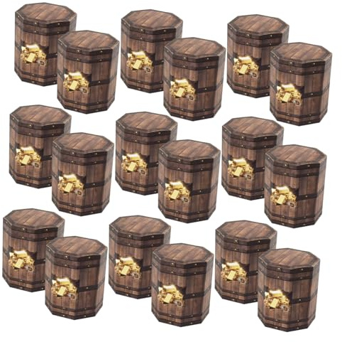 Papierkiste 20 Stück Vintage Schatzkiste Hexagonal, Faltbar | Pralinenschachteln im Europäischen Stil, Kleine Bonbonschachtel, Coffee Farbton, Kinder, Westliche Party