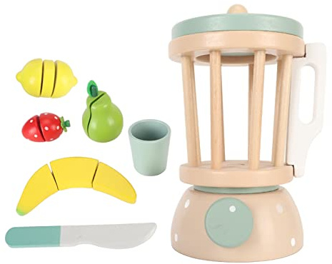 Simulation Juicer Toys Wooden Toy Blender Pretend Play Blender Kids Pretend Play Blender Fine Polishing Hand Eye Coordination Early Educational Role Play Solid Wood Material 3