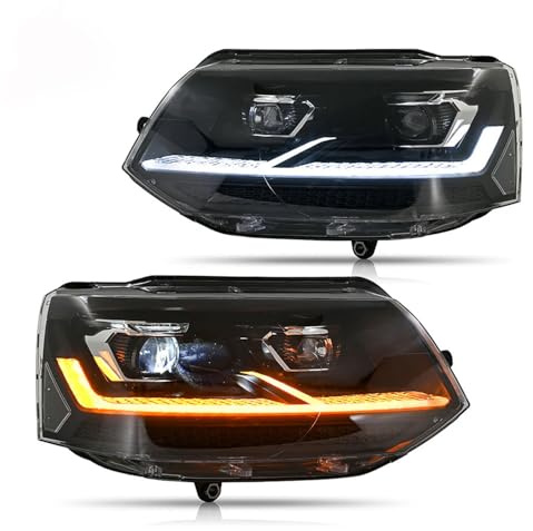 Archaic Scheinwerfer Kompatibel Mit VW T5.1 Transporter Multivan 2009-2015,Transporter V Kasten Mit Sequentiellen Drehsignalen,Animation DRL,Passt Nicht Zur XENON-Version, Keine AFS-Funktion, W/Emark