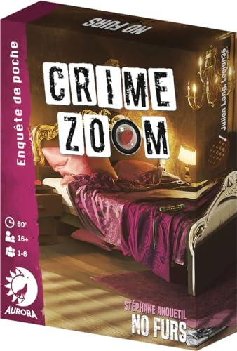 ASMODEE - Crime Zoom : No Furs - Jeu de Société d'Enquête pour Adultes & Enfants dès 16 Ans - Jeu de Scène de Crime - pour 1 à 6 Détectives - Format Voyage - 1h - Version Française - Aurora