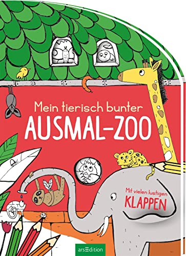 Mein tierisch bunter Ausmal-Zoo: Mit vielen lustigen Klappen | Wimmeliges Malbuch mit jeder Menge zu entdecken, ab 5 Jahren
