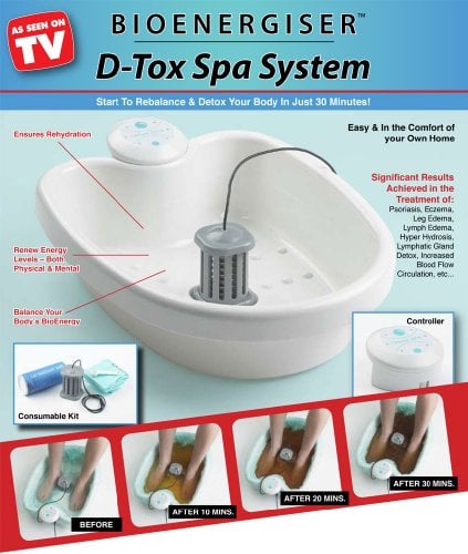 Bio Energiser Detox Spa Fuß-Elektrolyse-Bad Classic Edition I Wellness für Zuhause I Detox-Fußbad-Gerät inkl. Aktivierungs-Salz & Hygiene-Beutel I Fußwanne mit Zubehör-Set I Reinigend & Entspannend