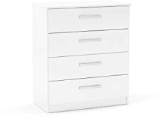 Birlea Lynx 4-Drawer Chest - High-Gloss, White