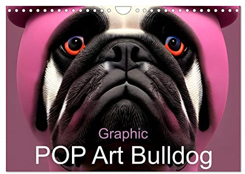 Graphic PoP Art Bulldogge (Wandkalender 2026 DIN A4 quer), CALVENDO Monatskalender: Lustige Graphic PoP Art Bulldogge in bunten Farben (CALVENDO Kunst)