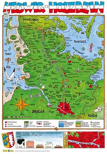 Cartoonlandkarten / Hedwig-Holzbein: Cartoonlandkarte Schleswig-Holstein