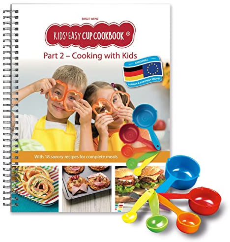 Kids Easy Cup Cookbook: Cooking with Kids (Part 2), Cooking box set incl. 5 colorful measuring cups: With 18 savory European & Geman recipes for ... Backen und Kochen für Kinder ab 3 Jahren)