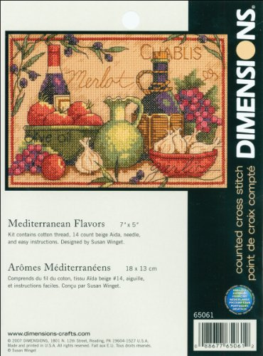 DIMENSIONS Mediterranean Flavors Mini Counted Cross Stitch Kit-7X5 14 Count