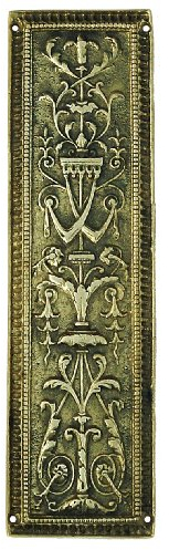 Castelion® Solid Brass Regency Pattern Finger Plate | Brass Door Accessories | Ornate Home Decor Perfect for Traditional Homes | High Quality Home Accessories | 10inch
